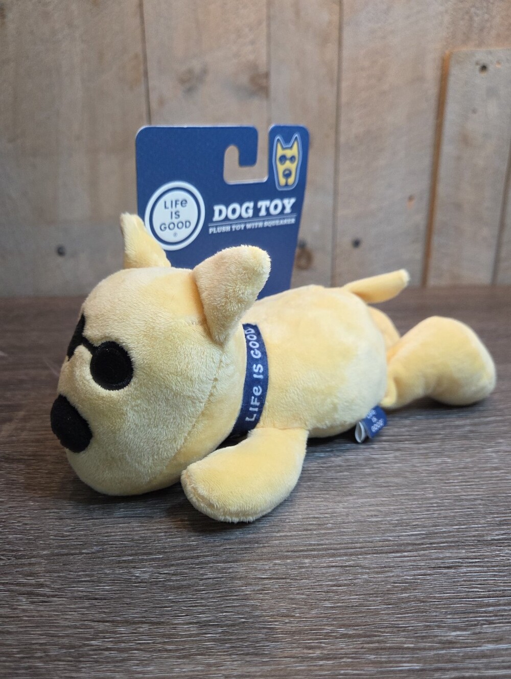 Life is Good Rocket Plush Dog Puppy Toy, Yellow Squeaker Pet Supplies New
